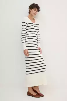 Хлопковое платье Barbour, бежевый