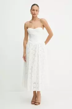 Хлопковое платье Bardot, белый