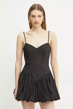 Хлопковое платье Bardot, черный