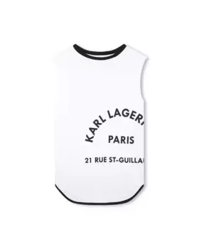 Хлопковое платье без рукавов для девочки Karl Lagerfeld Kids, белый