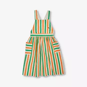 Хлопковое платье без рукавов в полоску 4–13 лет Bobo Choses, белый