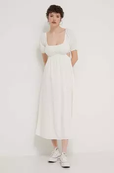 Хлопковое платье Billabong, бежевый