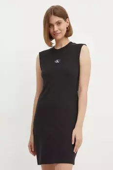 Хлопковое платье Calvin Klein Jeans, черный