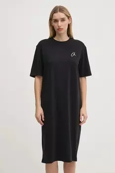 Хлопковое платье Calvin Klein Jeans, черный