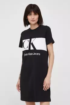 Хлопковое платье Calvin Klein Jeans, черный