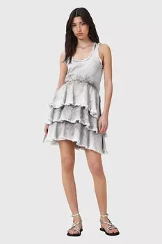 Хлопковое платье CAVARLY Allsaints, серый