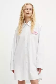 Хлопковое платье D-DALIS-P1 DRESS Diesel, белый
