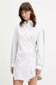 Хлопковое платье D-ELPHI-DEN DRESS Diesel, белый