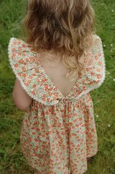 Хлопковое платье детское VERBENA DRESS GOTS Konges Sljd, оранжевый