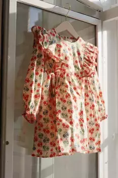 Хлопковое платье для девочки COEUR DRESS GOTS Konges Sljd, бежевый