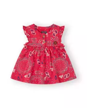 Хлопковое платье для девочки цвета фуксии Canada House, фуксия