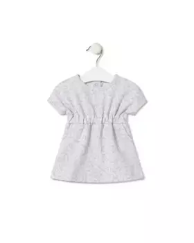 Хлопковое платье для девочки из махровой ткани с буквами и смелым медведем Tous, сиреневый