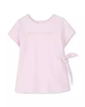 Хлопковое платье для девочки с боковым узлом Michael Kors, цвет Rosa