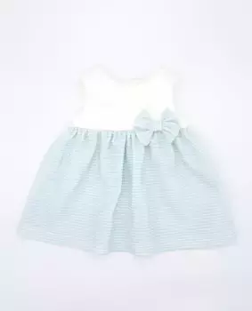 Хлопковое платье для девочки с полосатой юбкой Fina Ejerique, светло-зеленый