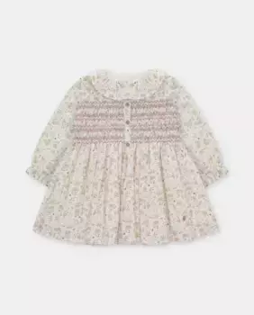 Хлопковое платье для девочки с разноцветным фантазийным принтом Martn Aranda