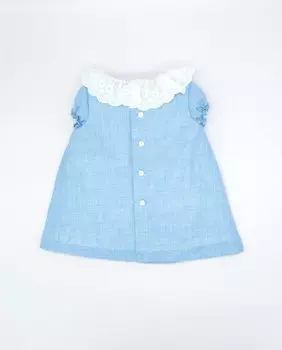 Хлопковое платье для девочки с рюшами на воротнике Fina Ejerique, синий