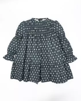 Хлопковое платье для девочки темно-синего цвета Fina Ejerique, темно-синий