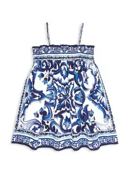 Хлопковое платье для маленьких девочек и девочек DOLCE&GABBANA, зеленый