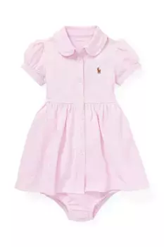 Хлопковое платье для новорожденных Polo Ralph Lauren, розовый