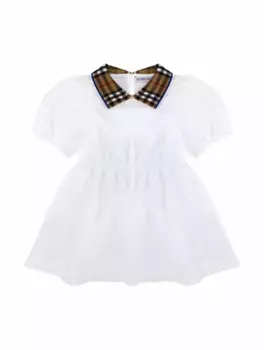 Хлопковое платье EKD Burberry, белый