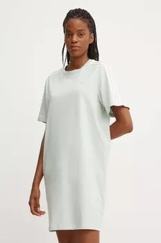 Хлопковое платье Essentials adidas, зеленый