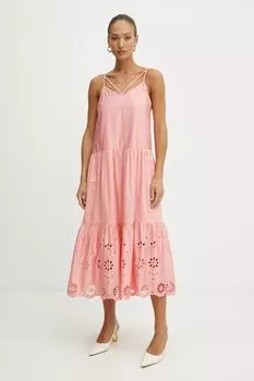 Хлопковое платье Fracomina, оранжевый