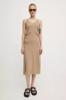 Хлопковое платье G-Star Raw, коричневый