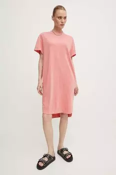 Хлопковое платье G-Star Raw, розовый