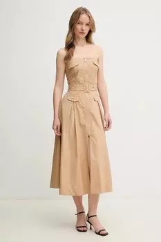 Хлопковое платье Gaudi, бежевый