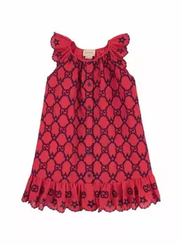 Хлопковое платье Gucci, красный