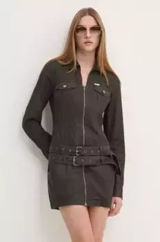 Хлопковое платье Guess Originals, коричневый