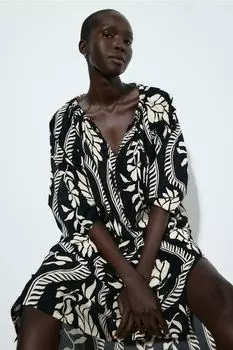 Хлопковое платье H&M, черный