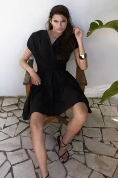 Хлопковое платье H&M, черный