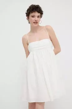 Хлопковое платье Hugo, бежевый