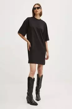 Хлопковое платье Hugo, черный