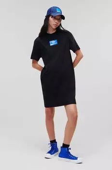 Хлопковое платье Karl Lagerfeld Jeans, черный