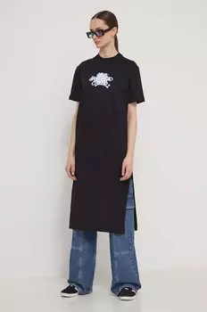 Хлопковое платье Karl Lagerfeld Jeans, черный