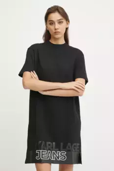 Хлопковое платье Karl Lagerfeld Jeans, черный