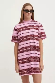 Хлопковое платье Karl Lagerfeld Jeans, розовый