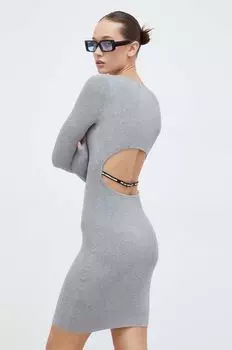 Хлопковое платье Karl Lagerfeld Jeans, серый