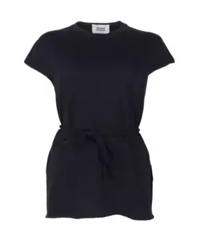 Хлопковое платье кимоно без рукавов с поясом на талии Alpha Studio, черный