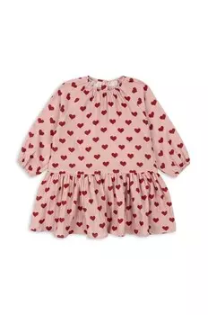 Хлопковое платье Konges Sljd для девочки COCO DRESS GOTS, розовый