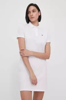 Хлопковое платье Lacoste, белый
