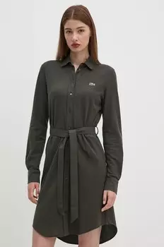 Хлопковое платье Lacoste, зеленый