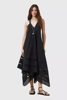 Хлопковое платье LIL Allsaints, черный