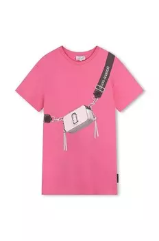 Хлопковое платье Marc Jacobs для девочек, фиолетовый