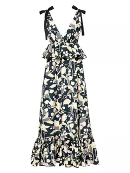 Хлопковое платье макси Infinito Perla с цветочным принтом Agua By Agua Bendita, многоцветный
