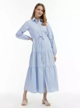 Хлопковое платье макси Usha, синий