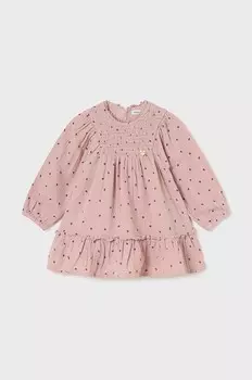 Хлопковое платье Mayoral для девочек, розовый