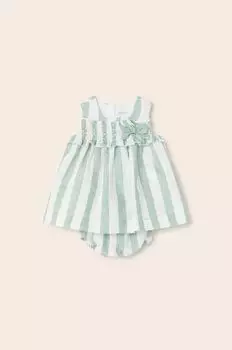 Хлопковое платье Mayoral для новорожденных Mayoral Newborn, бирюзовый